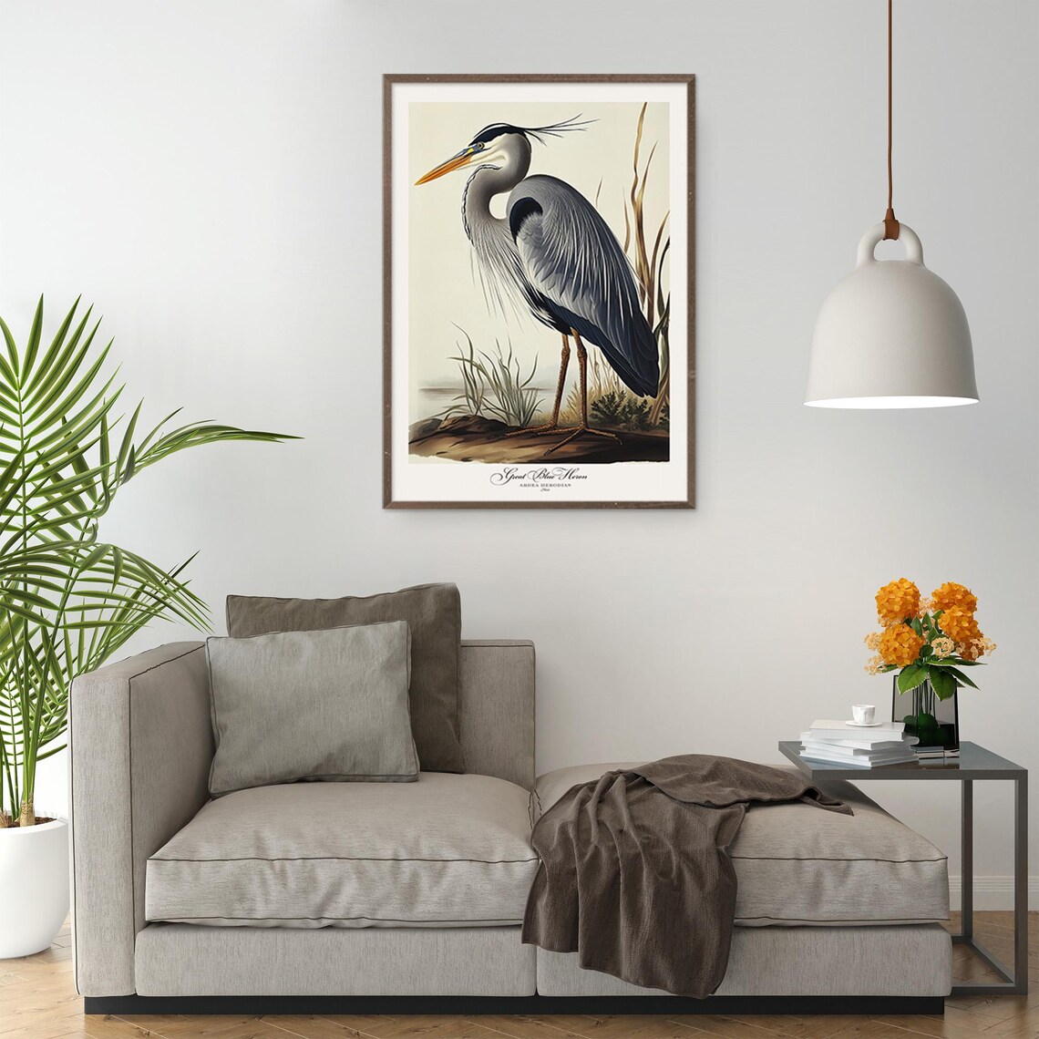 Great Blue Heron Audubon-Style Bird Print - Image 2