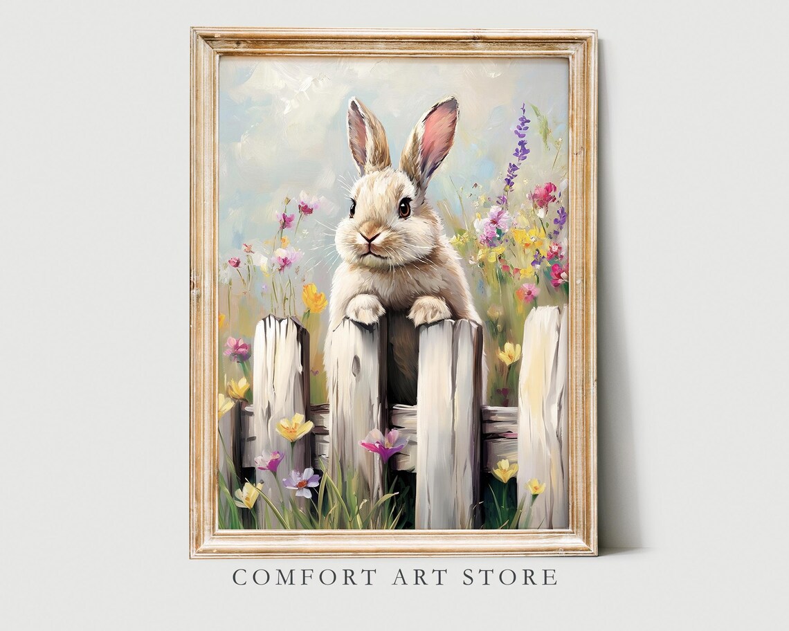 Easter Bunny Print, Cute Nursery Wall Art