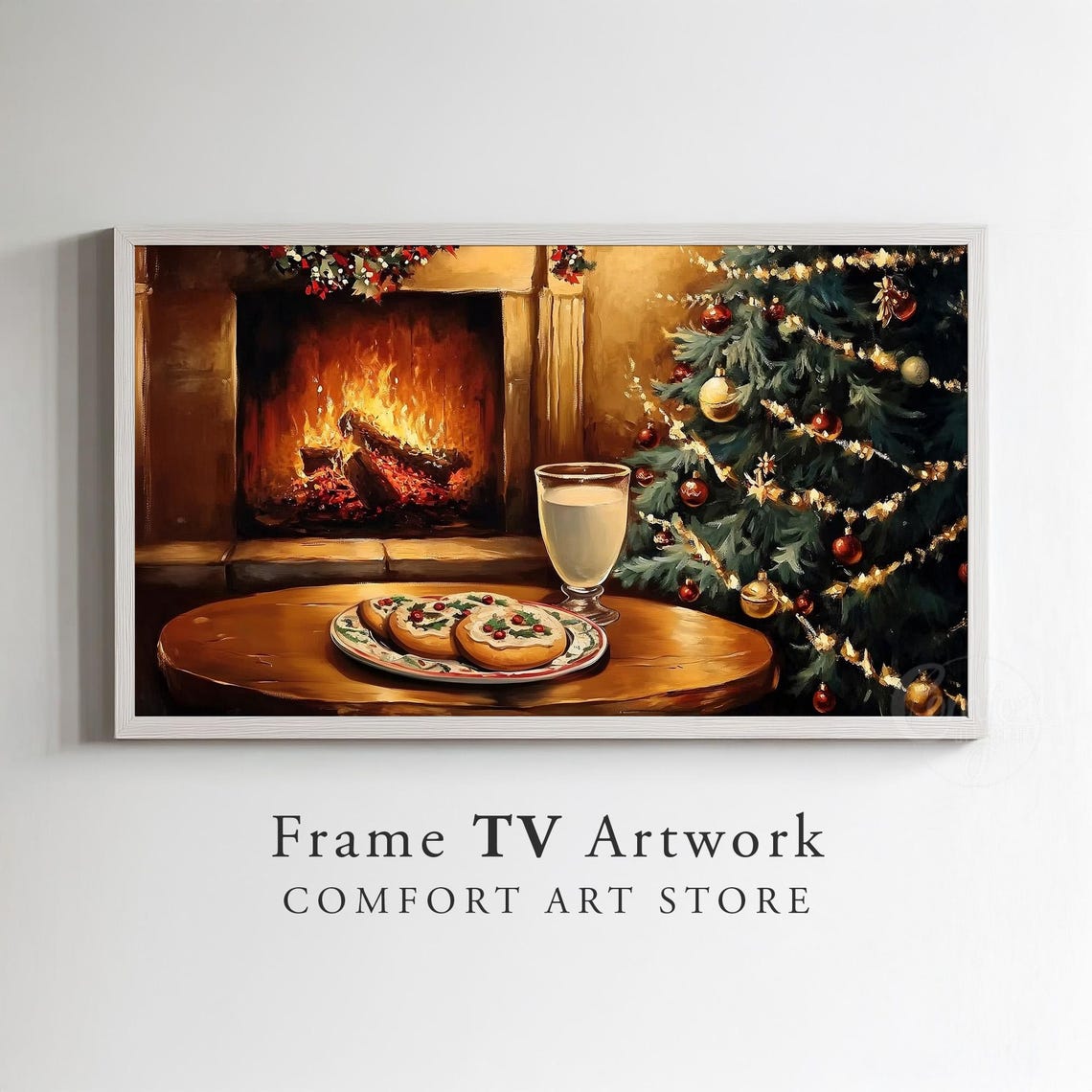 Cookies And Milk For Santa Beside A Glowing Christmas Tree Poster - Image 2