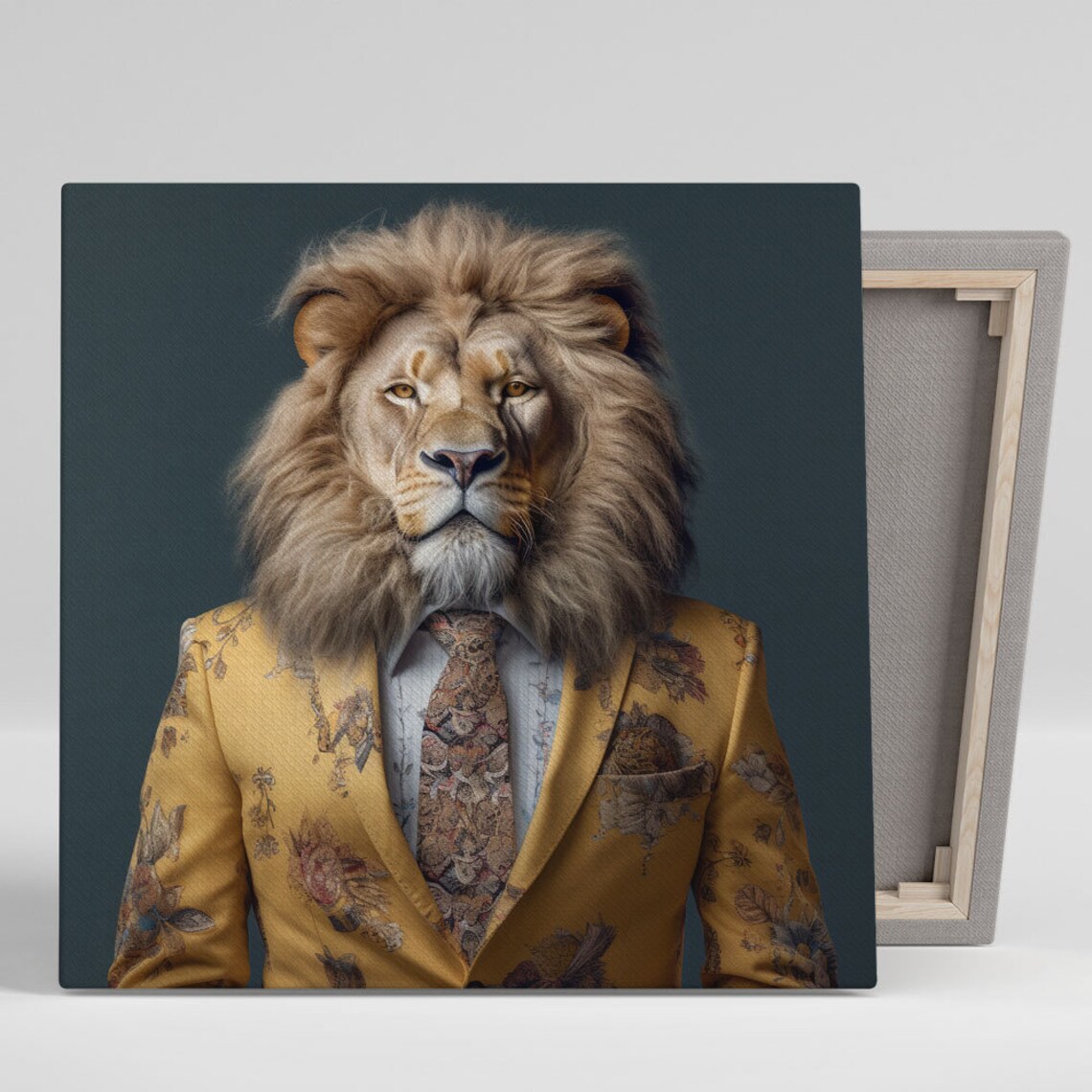 Lion In Coat Poster, Minimalist Safari Wall Decor