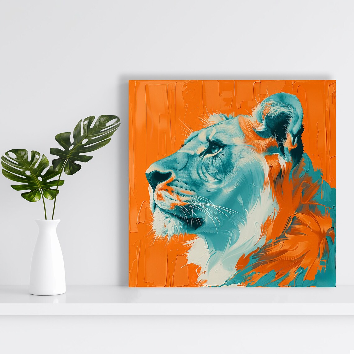 Regal Lion Fusion Contemporary Animal Art Print - Image 2