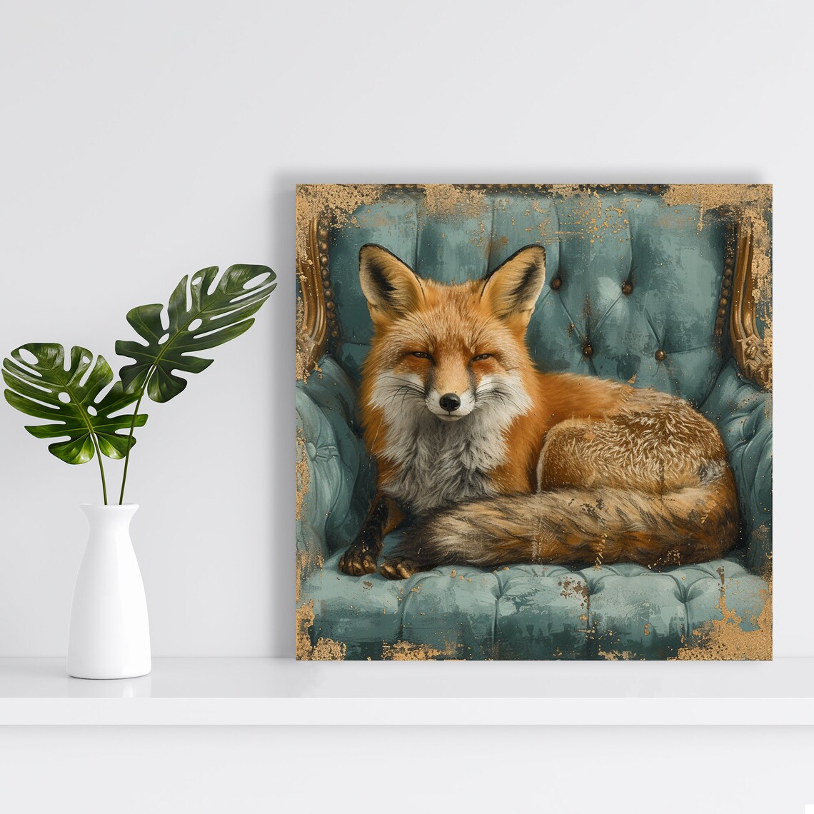 Regal Fox In Repose Wall Art Print, Whimsical Decor - Image 2