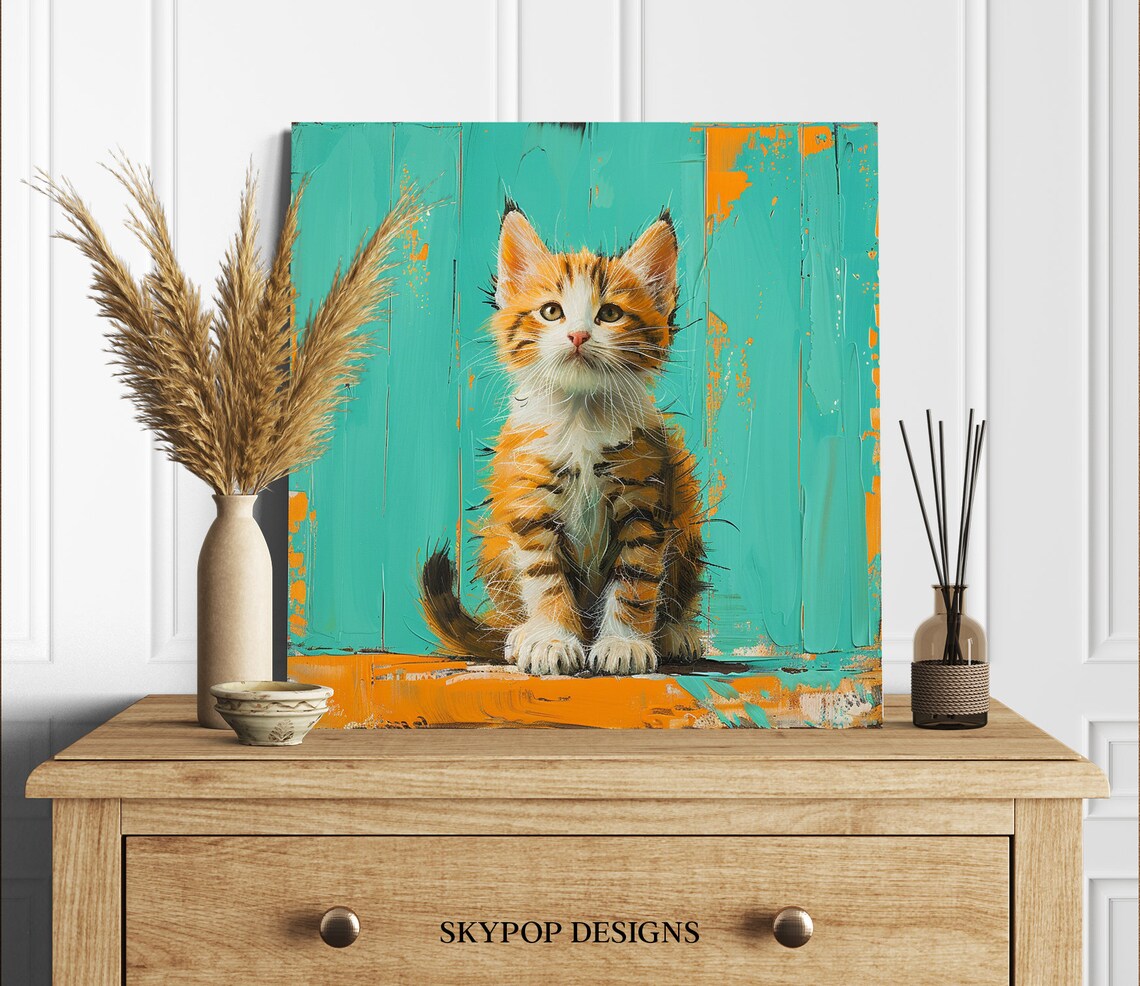 Curious Kitten Whimsical Decor Wall Art Print - Image 2