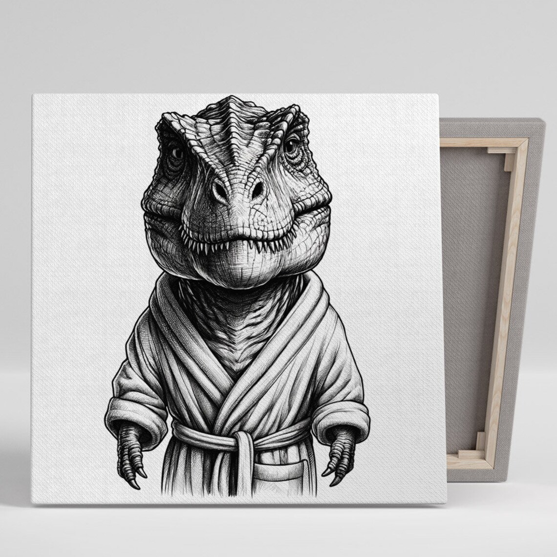 Funny Dinosaur Bathroom Wall Art Print, Whimsical Decor