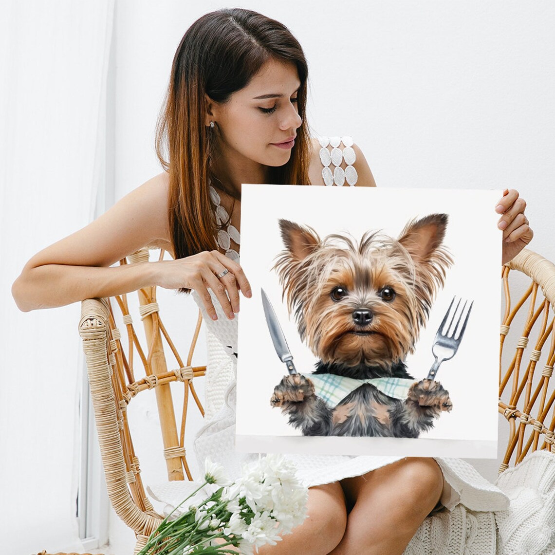 Yorkies Culinary Adventure, Whimsical Animal Poster - Image 3