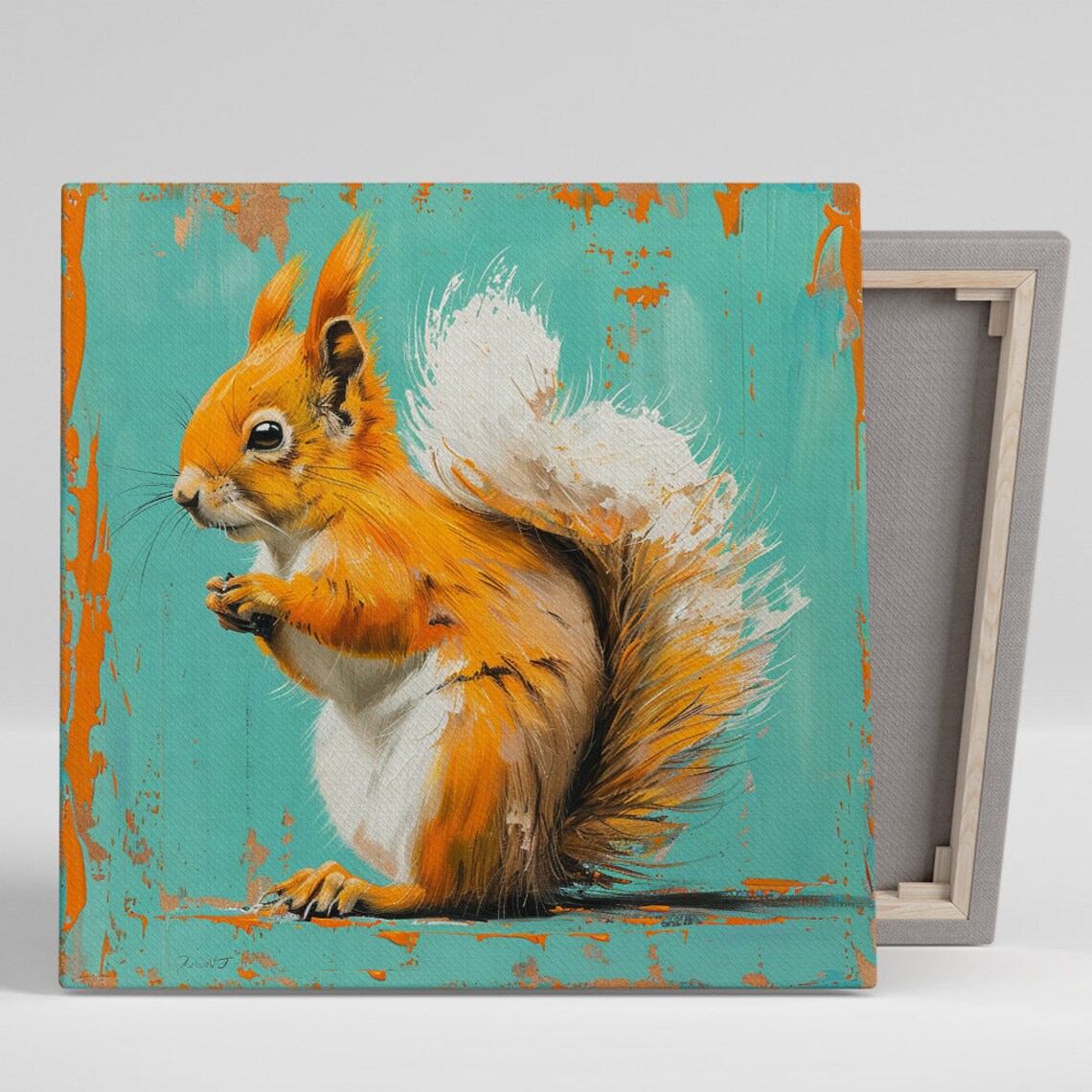 Whimsical Squirrel Art Print, Nursery Office Decor