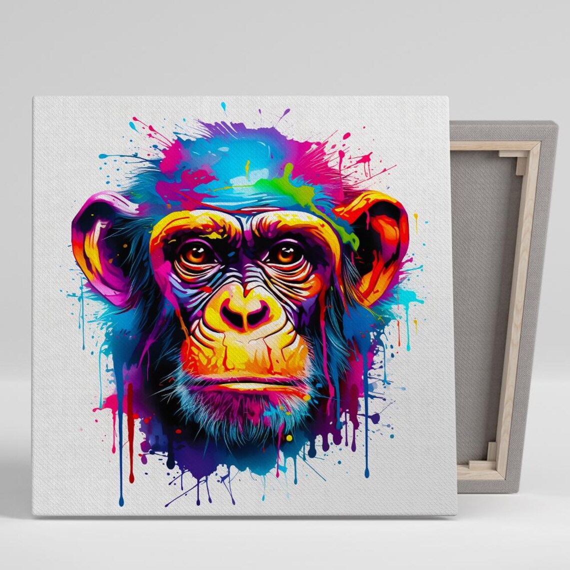 Chimpanzee Pop Art Poster Print, Eclectic Decor