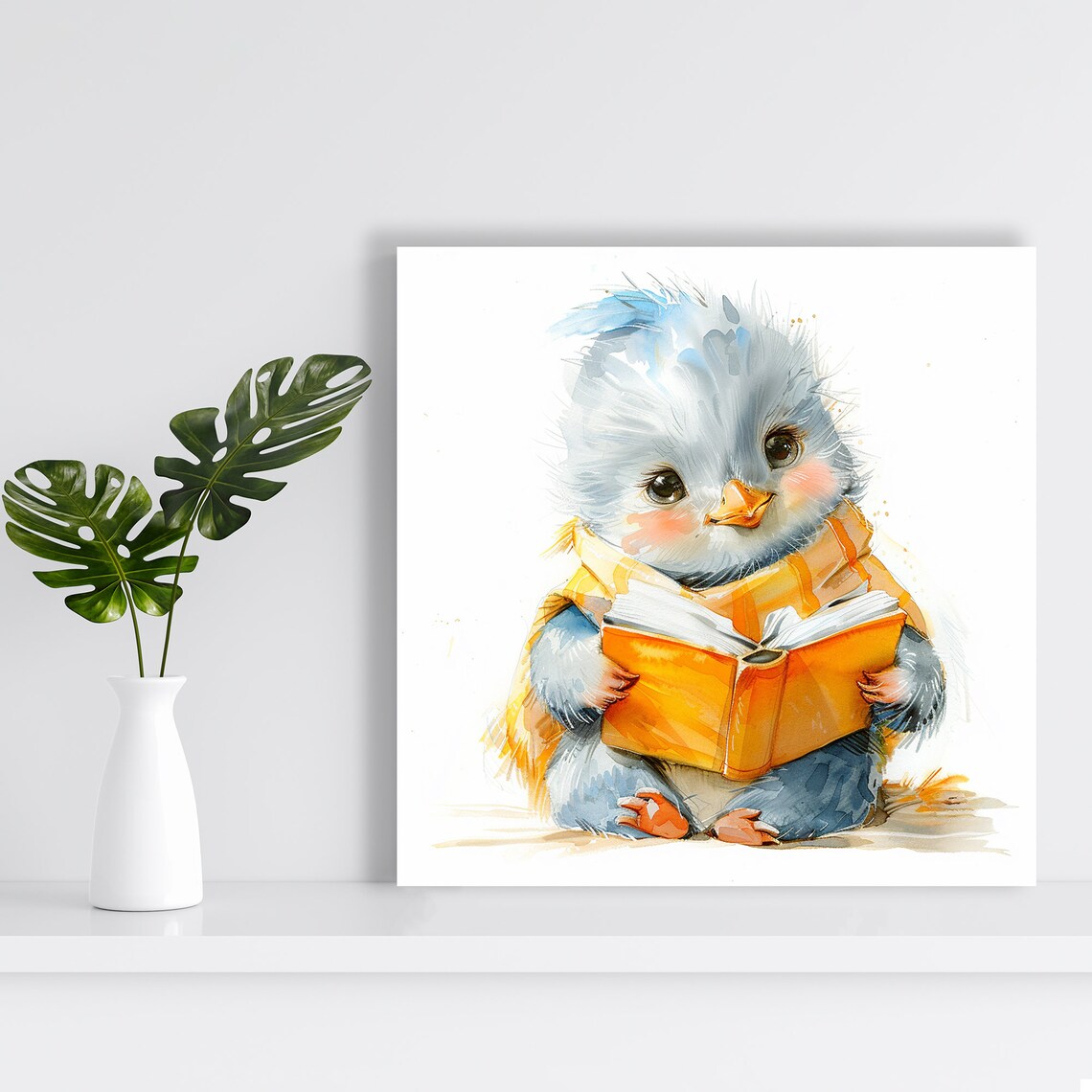 Studious Chick Whimsical Nursery Office Art Print - Image 2