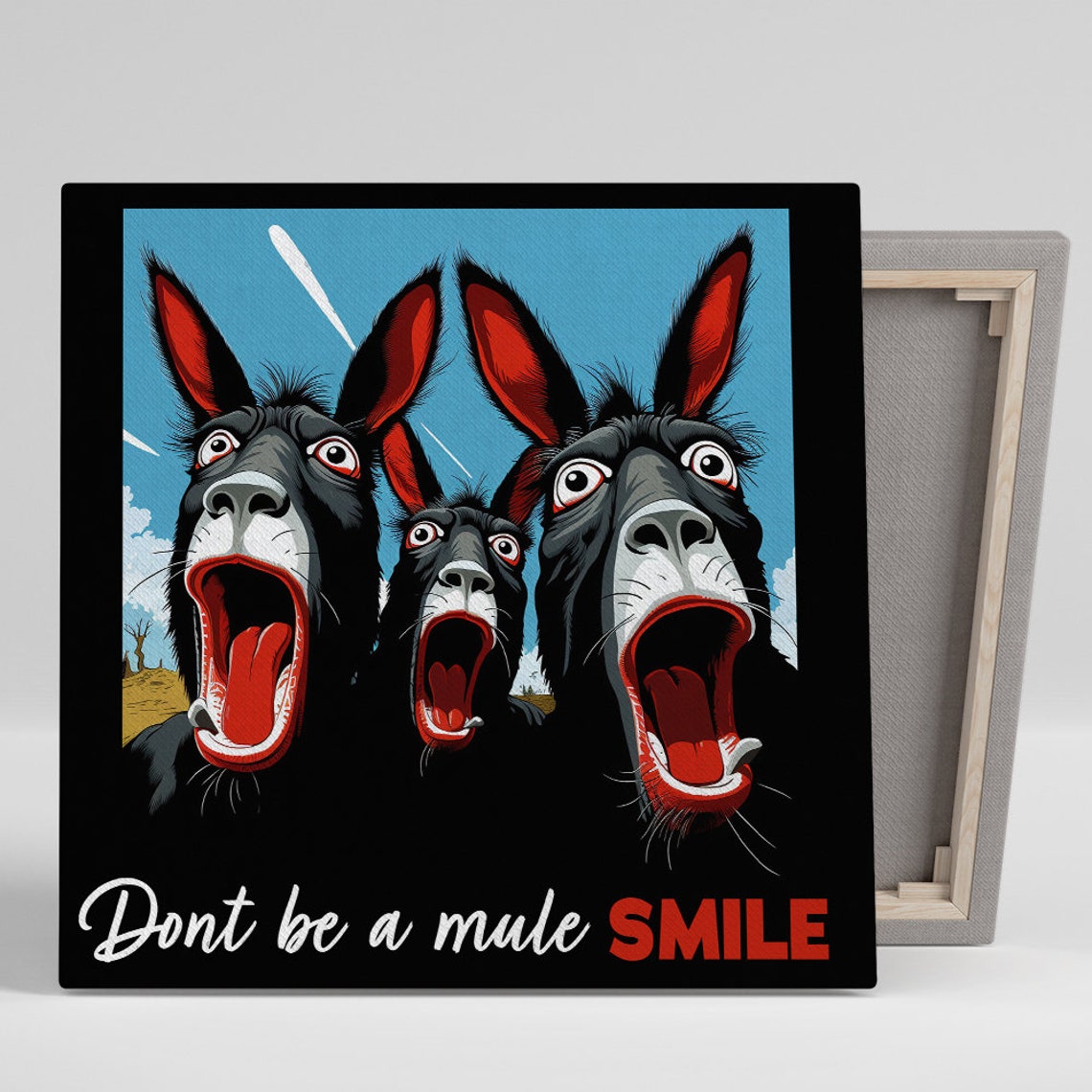 Funny Braying Donkeys Dont Be A Mule Smile Motivational Poster