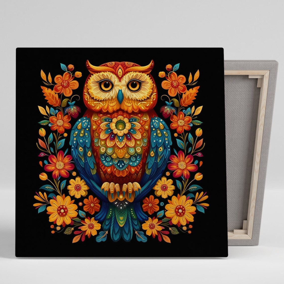 Enchanted Owl Blossom Art Print, Whimsical Nature Decor