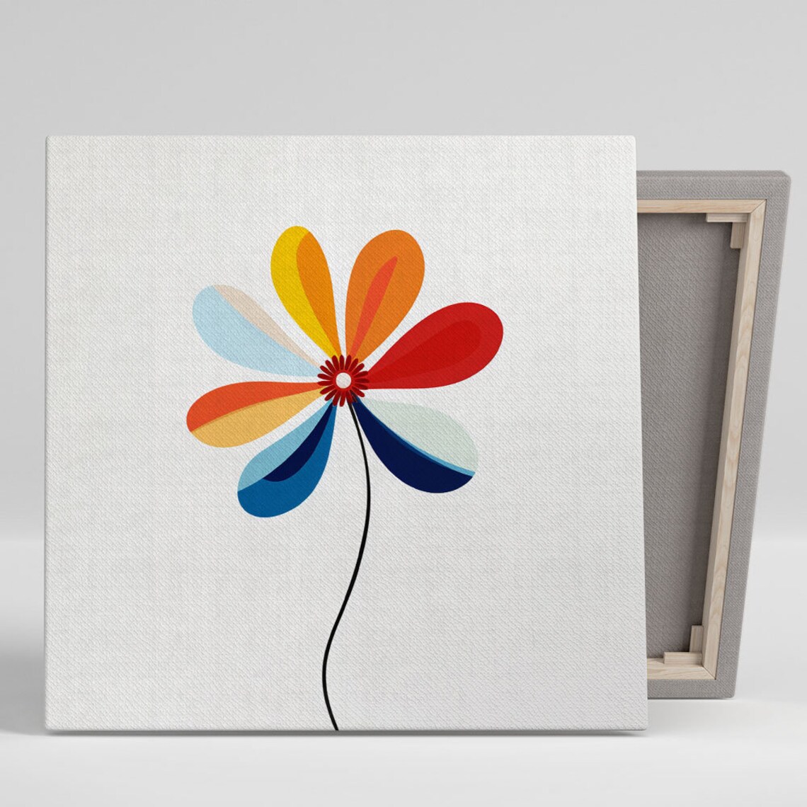 Abstract Flower Art Poster, Contemporary Floral Decor