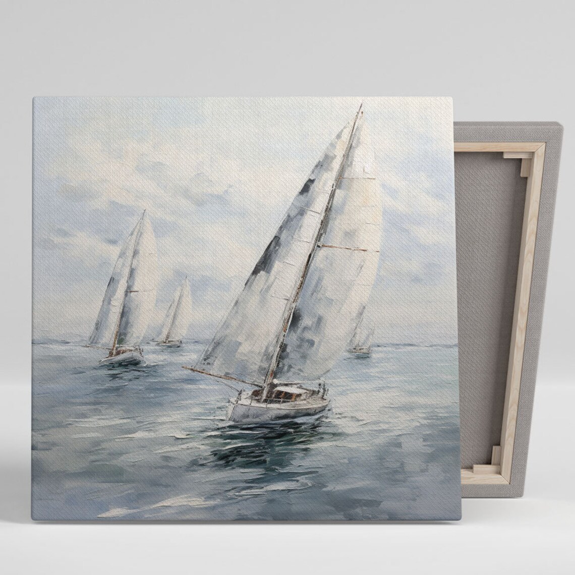 Sailing Boat Seascape Art Print, Coastal Decor