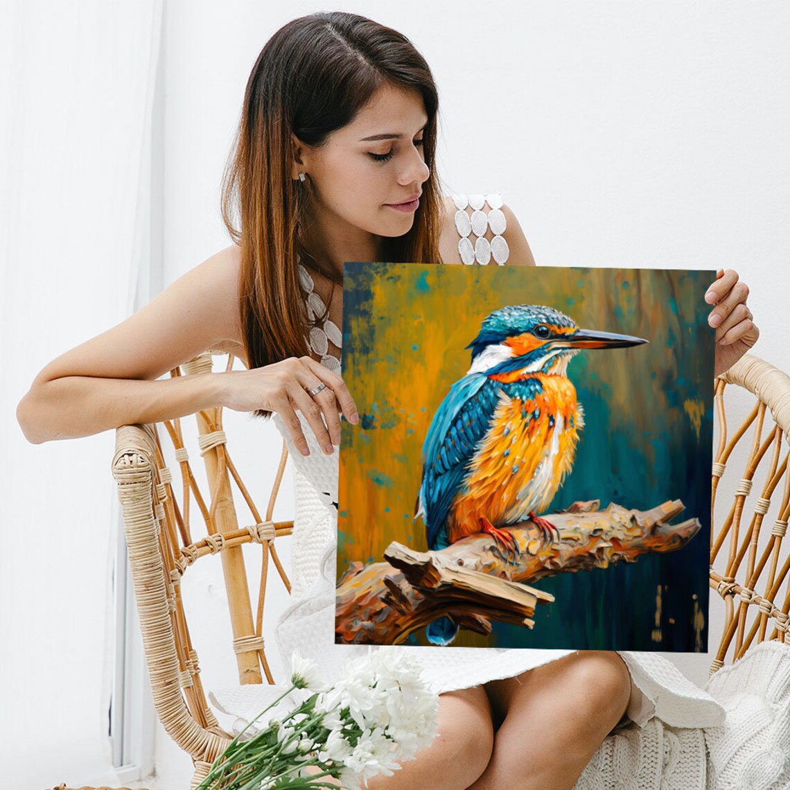 Kingfisher Bird Art Print, Bird-Themed Wall Decor - Image 3