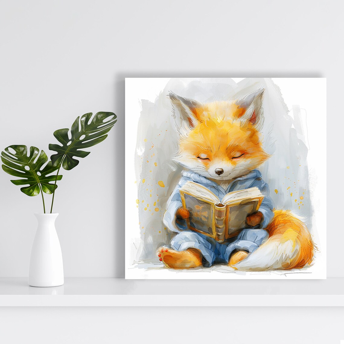 Cozy Reading Fox Poster, Whimsical Nursery Decor - Image 2