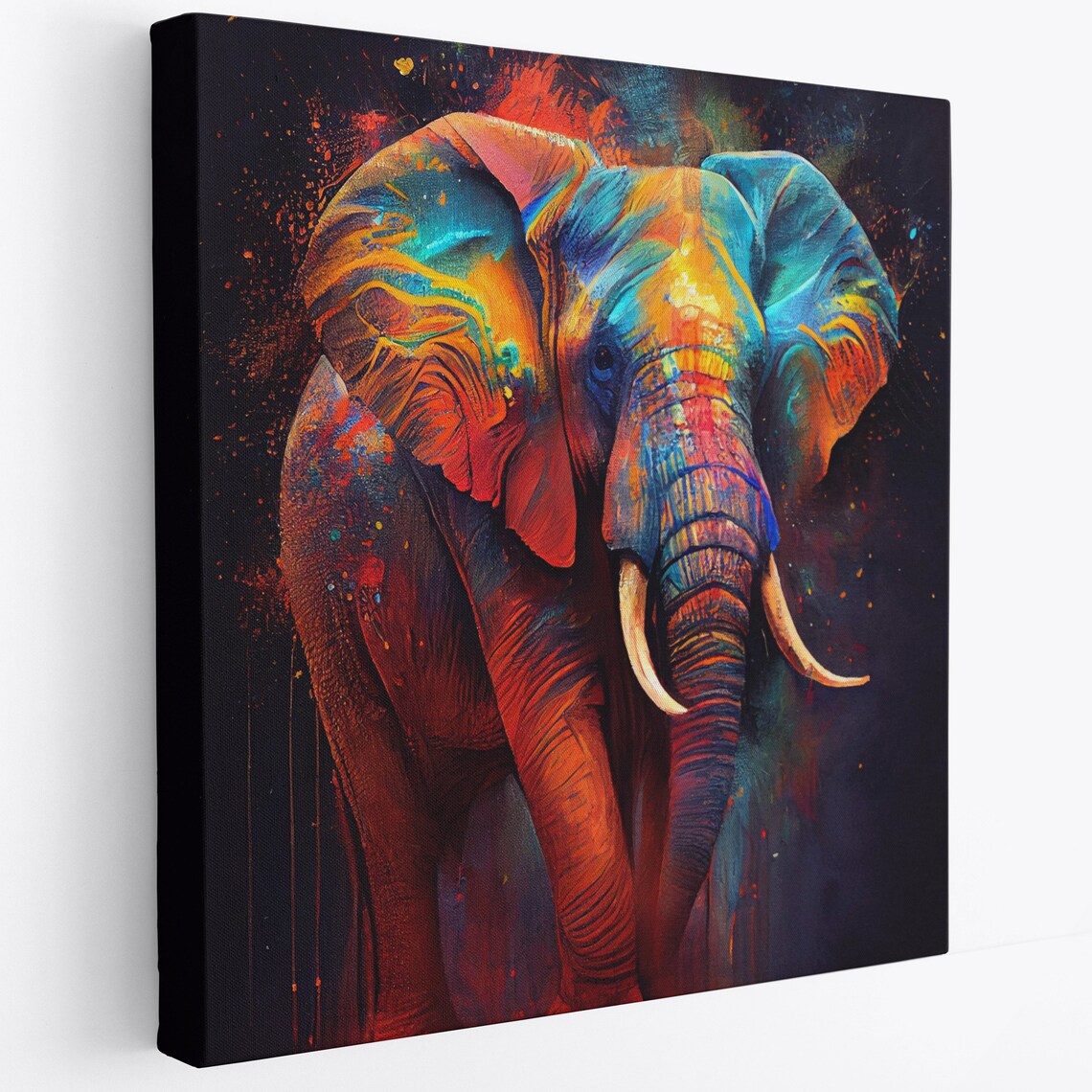 Abstract Colorful Elephant Wall Art Poster Print - Image 2