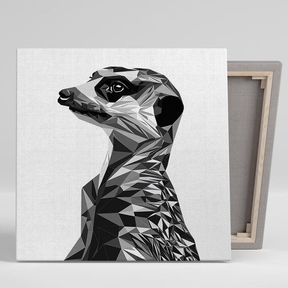 Geometric Meerkat Silhouette Wall Art Or Poster Minimalist Contemporary Decor Living Room Office Bedroom Dining Room Wall Art