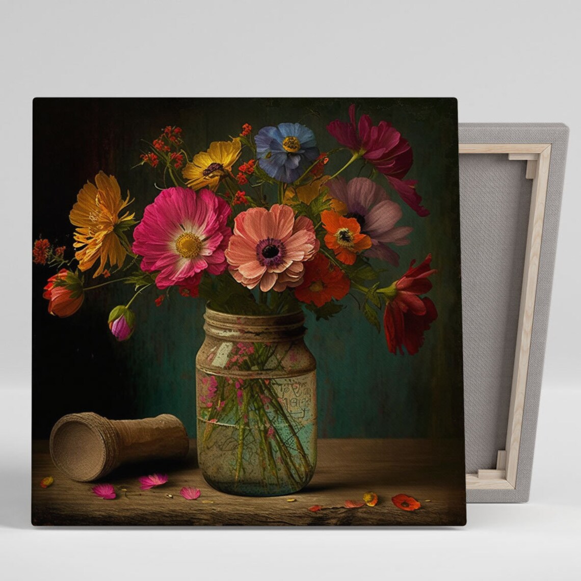 Flower Vase Botanical Wall Art, Living Room Decor