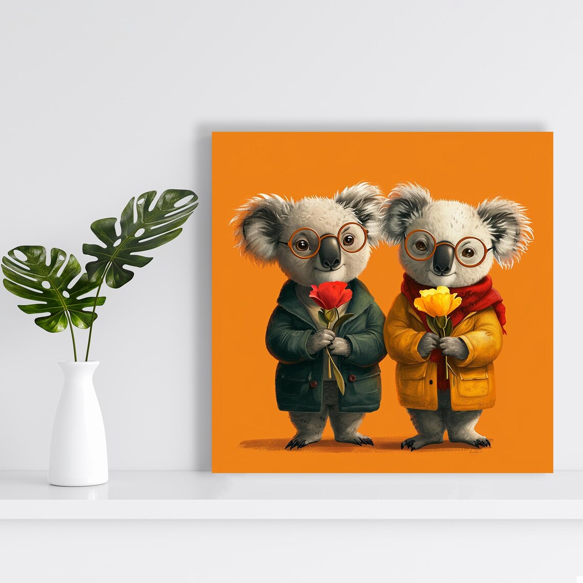 Koala Companions, Whimsical Contemporary Art Print - Image 2