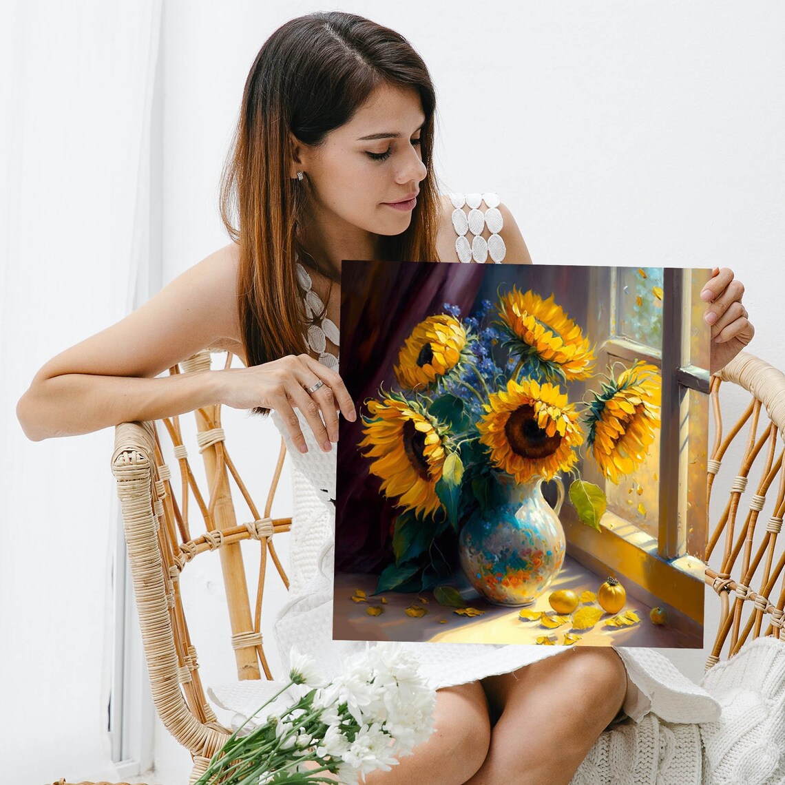 Watercolor Sunflower Art Print, Botanical Wall Decor - Image 3