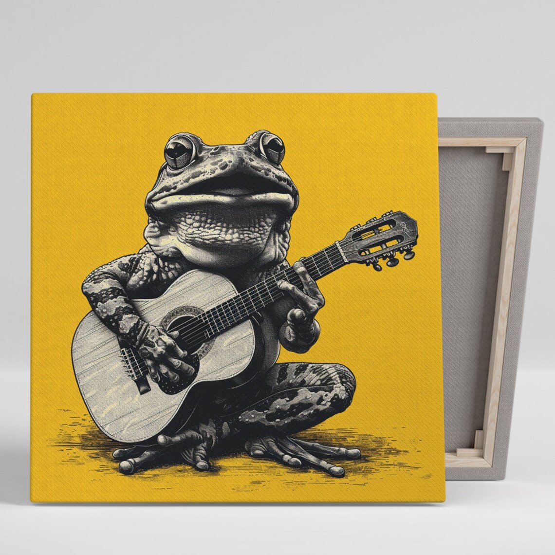 Frog Melodic Serenade Art Print, Bohemian Style