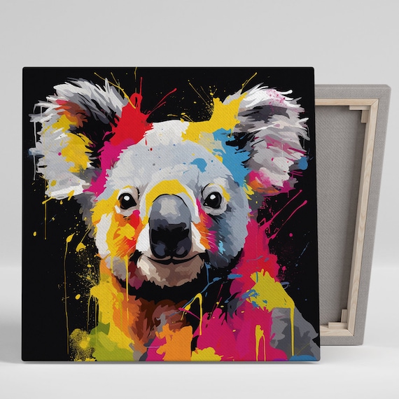 Koala Pop Art Poster, Eclectic Decor Wall Art