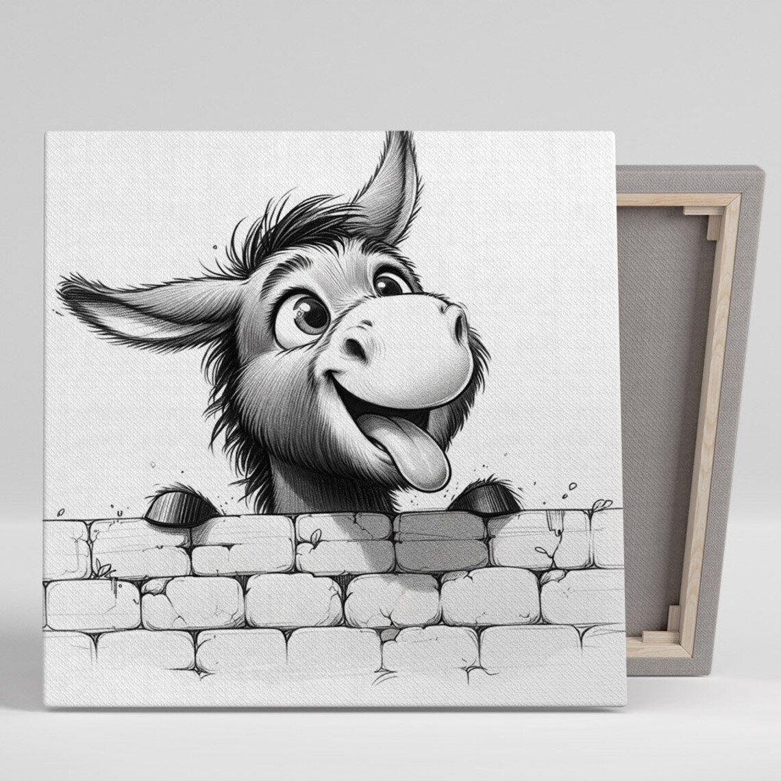 Funny Donkey Bathroom Decor Animal Wall Art Print