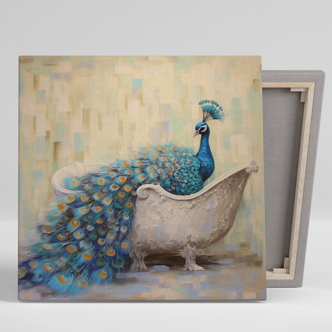 Regal Peacock Art Print, Whimsical Glam Decor