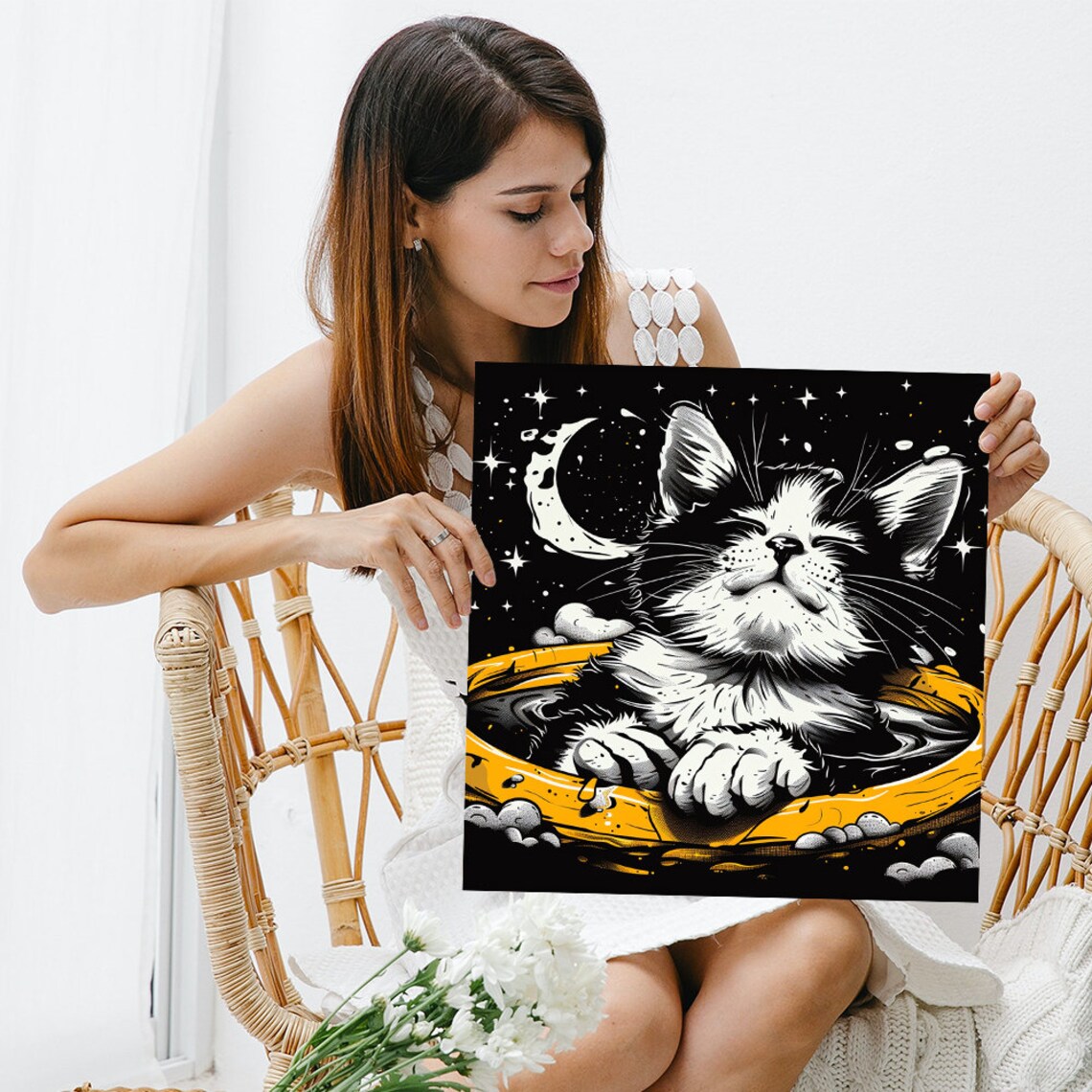 Whimsical Cat Adventure Art Print, Childrens Room - Image 3
