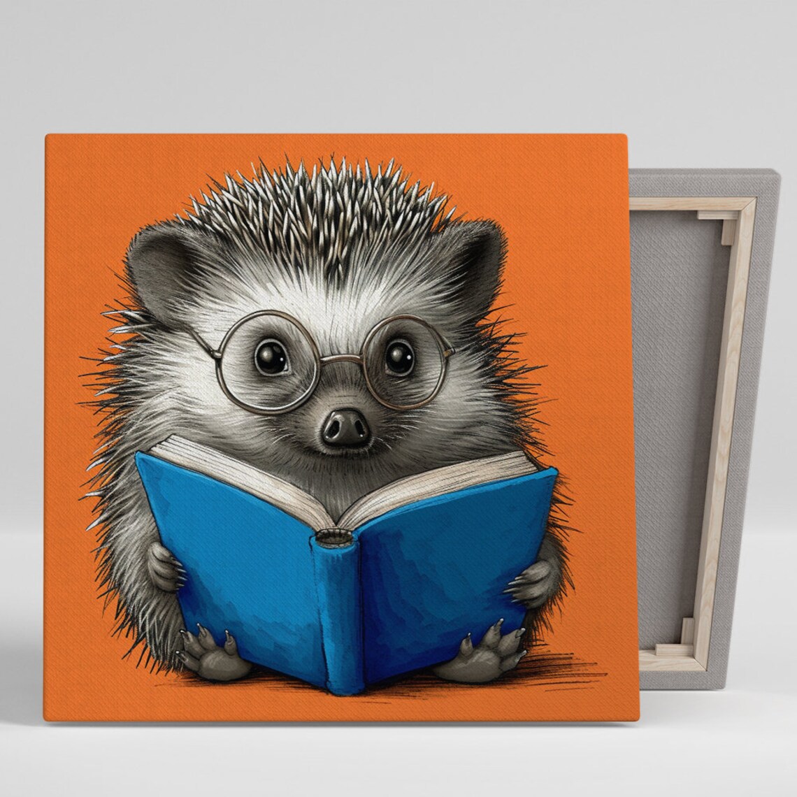 Studious Hedgehog Whimsical Animal Wall Art Print