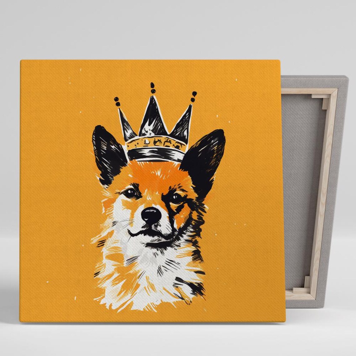 Royal Fox Pop Art Print, Whimsical Animal Decor