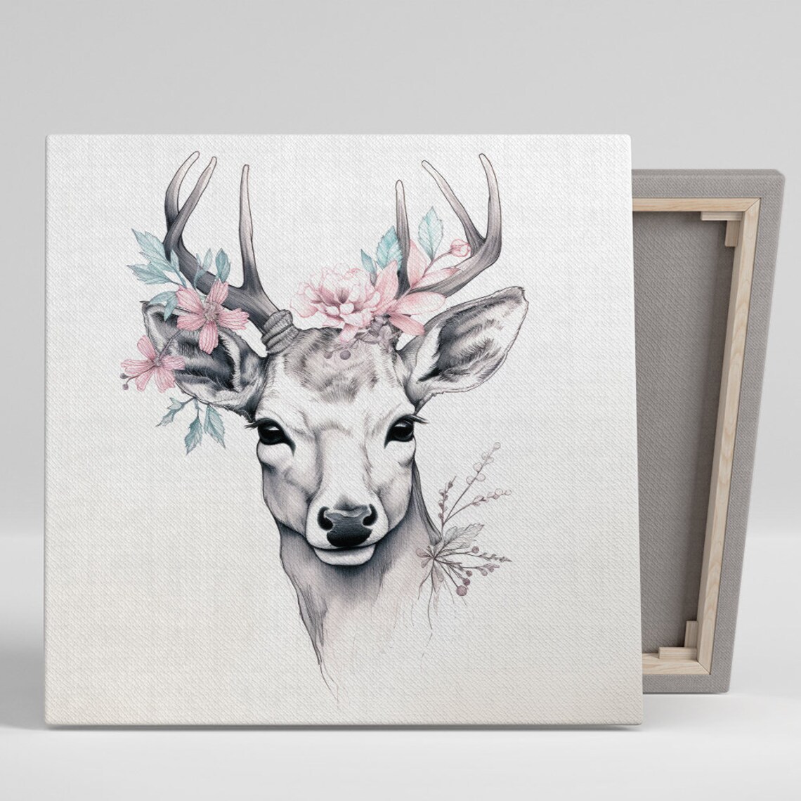 Enchanted Forest Deer Bohemian Art Print