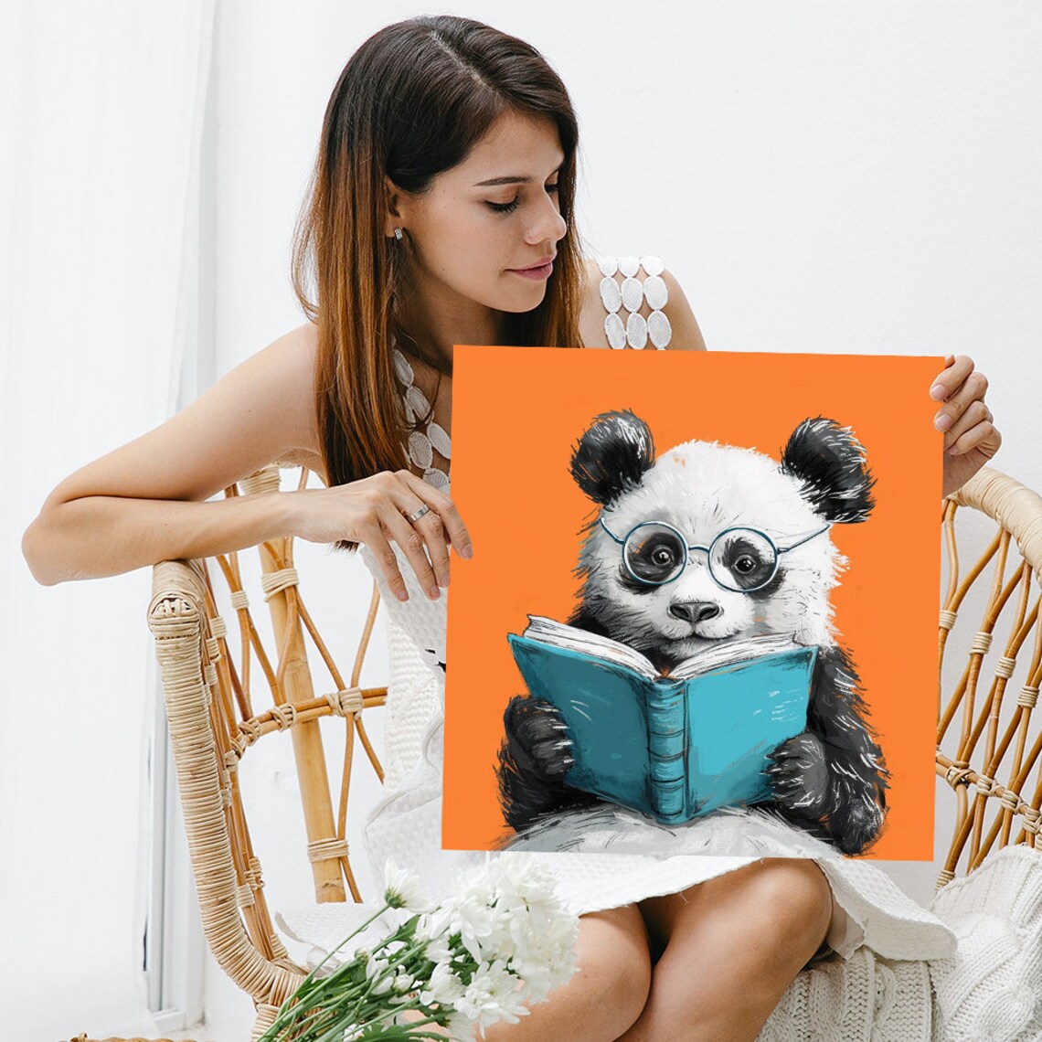 Pandas Whimsical Animal Decor, Office Wall Art Print - Image 3