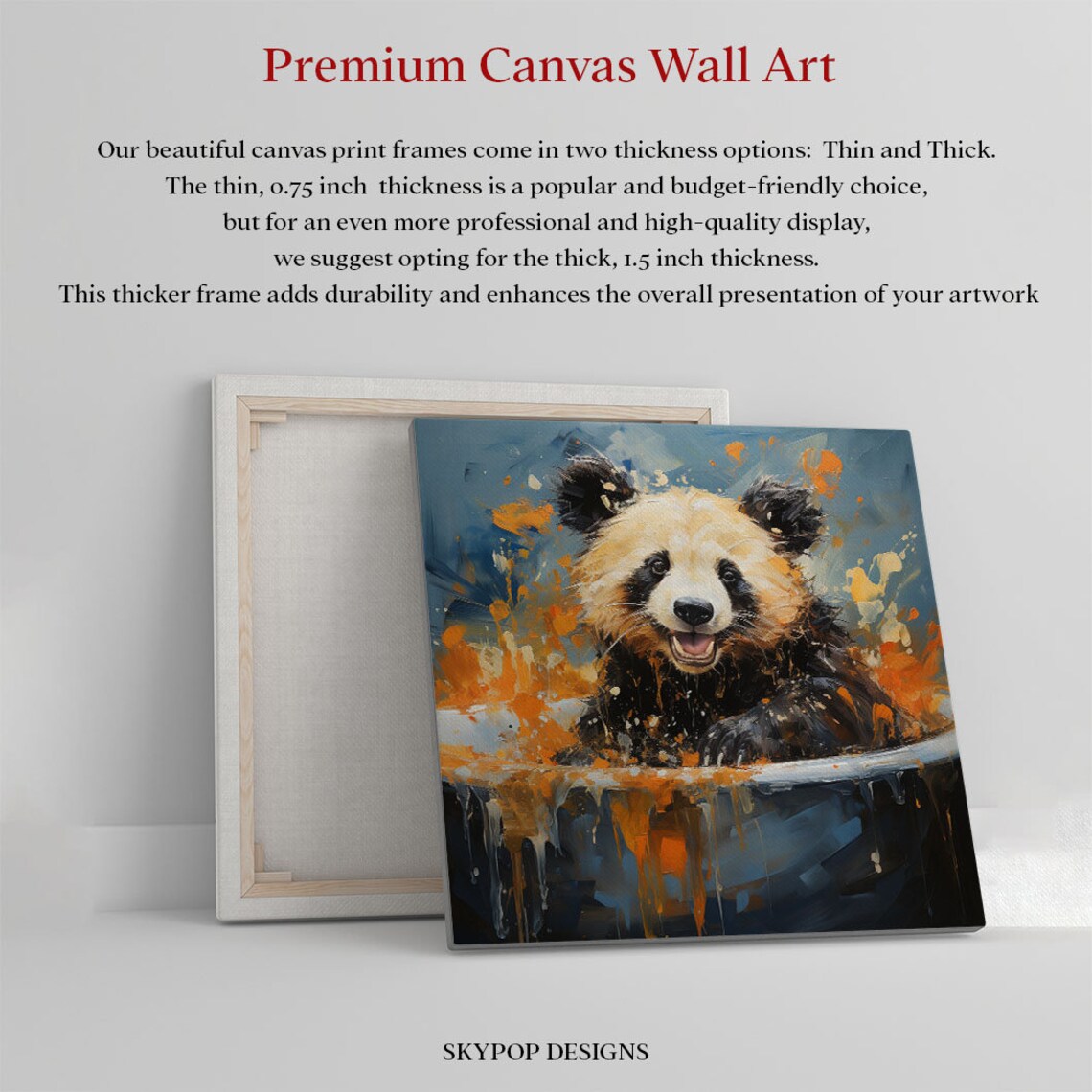 Panda in Bathtub, Bathroom and Nursery Wall Art Print - Image 2
