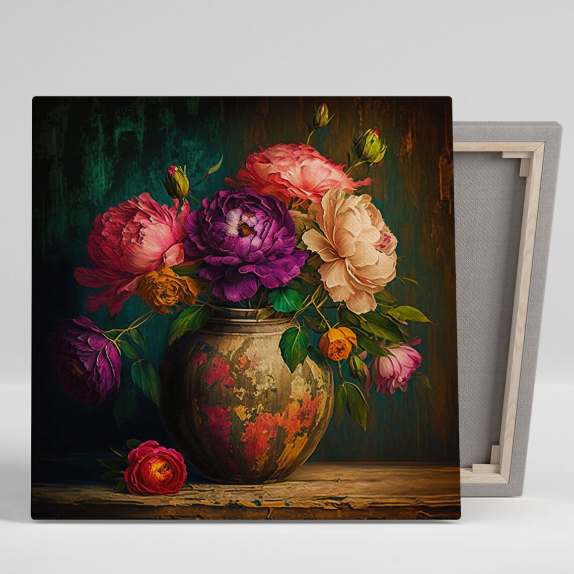 Flowers in Vase Contemporary Floral Art Print
