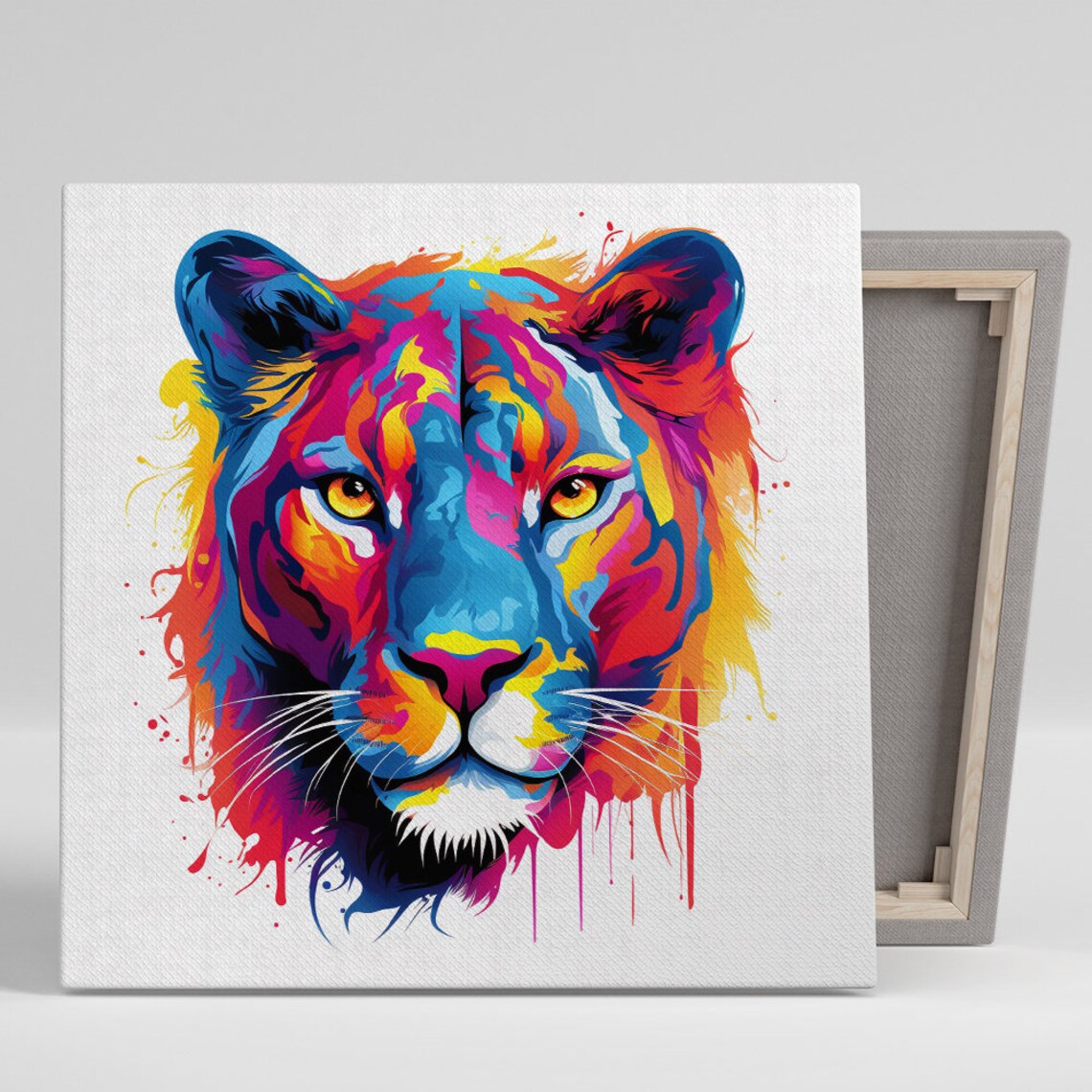 Lion Pop Art Poster Print, Contemporary Wall Decor