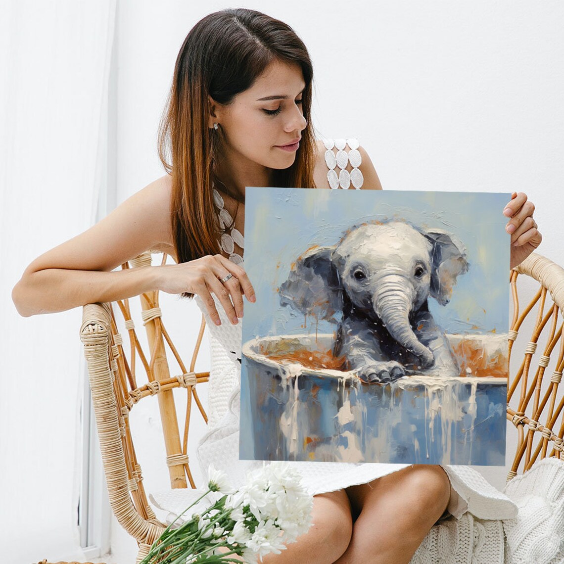 Elephant in Bathtub Poster, Bathroom Wall Art - Image 3