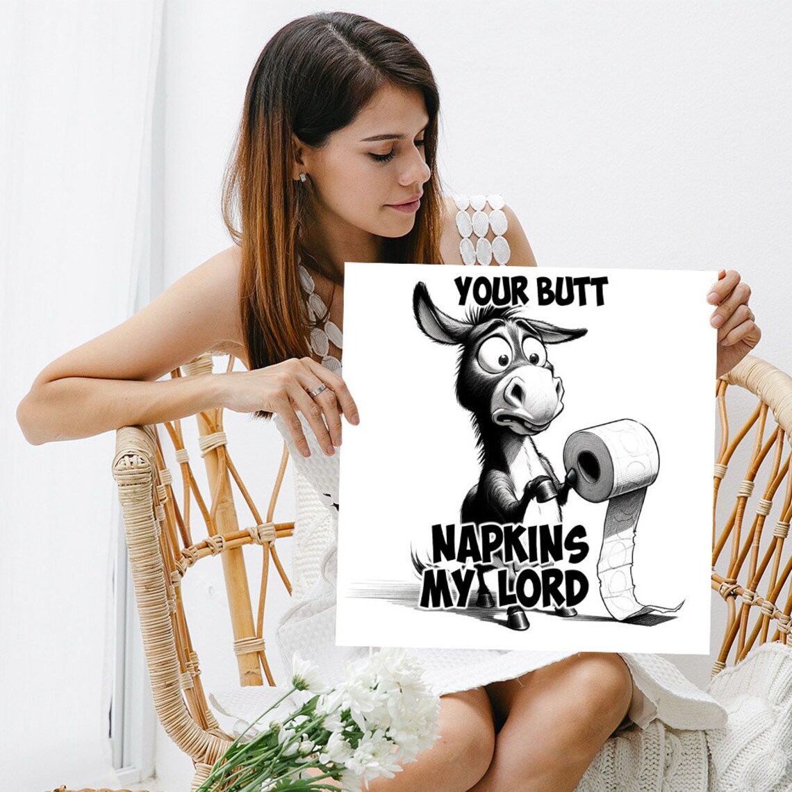 Funny Donkey Bathroom Wall Art, Whimsical Poster - Image 5