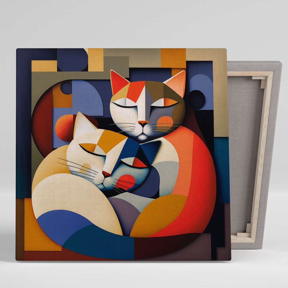 Abstract Cat Art Print, Modern Cat Wall Hanging