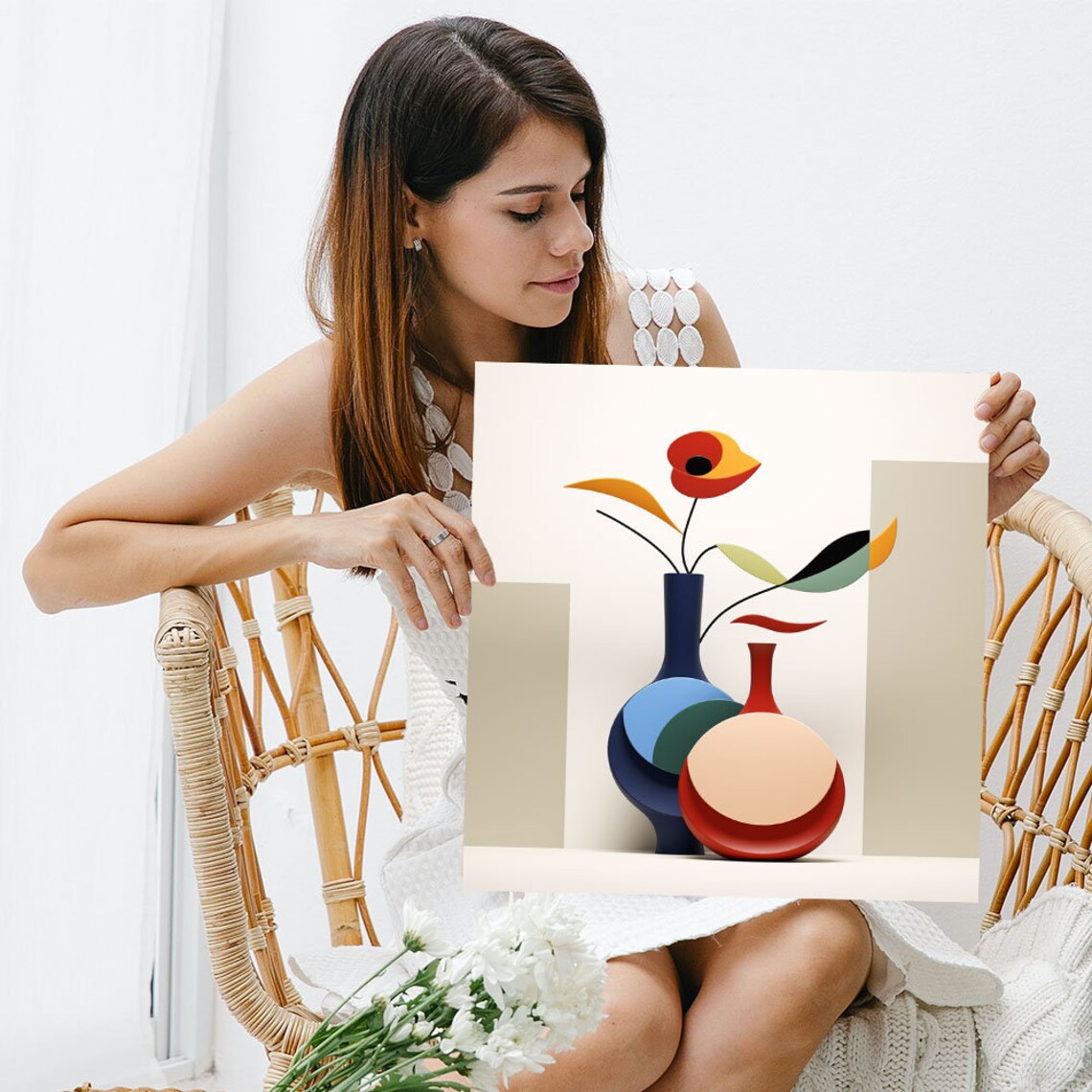 Abstract Vase Still Life, Contemporary Art Print - Image 3