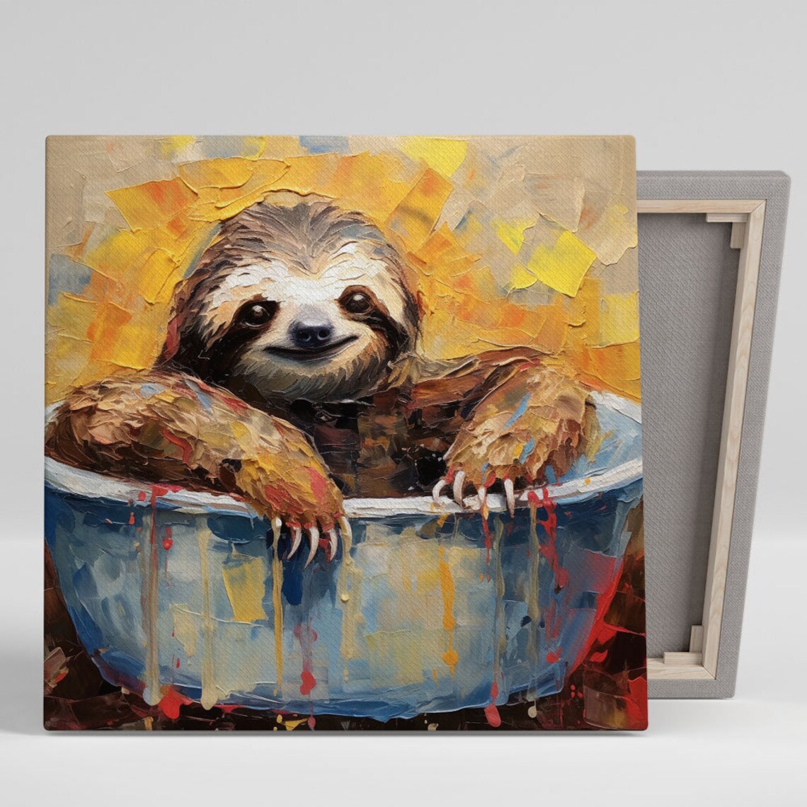 Sloth in Bathtub Bathroom Poster, Nursery Decor