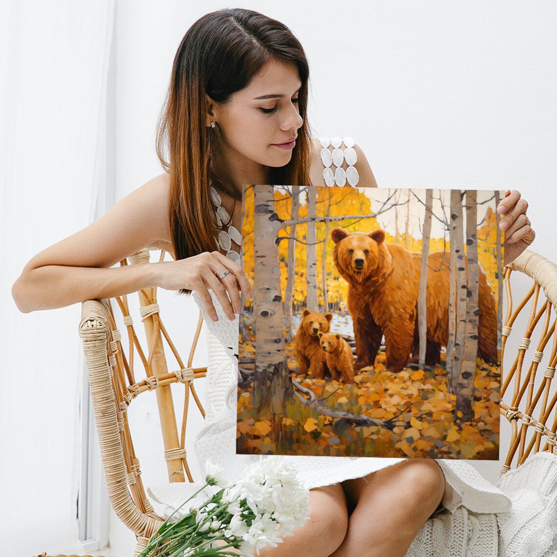 Autumn Bear Family Nature Art Print, Seasonal Decor - Image 3