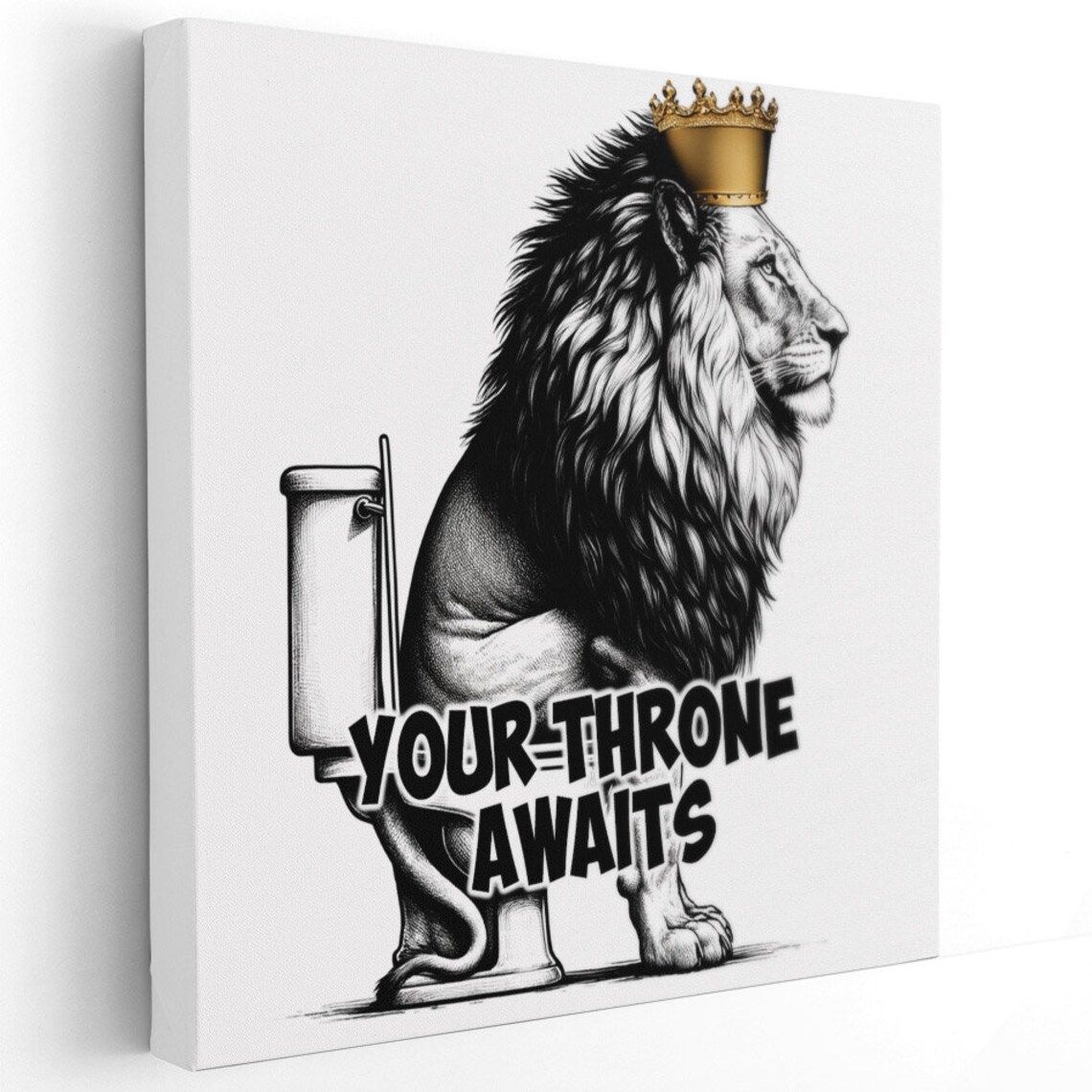 Lion On The Pot Minimalist Bathroom Art Print - Image 2