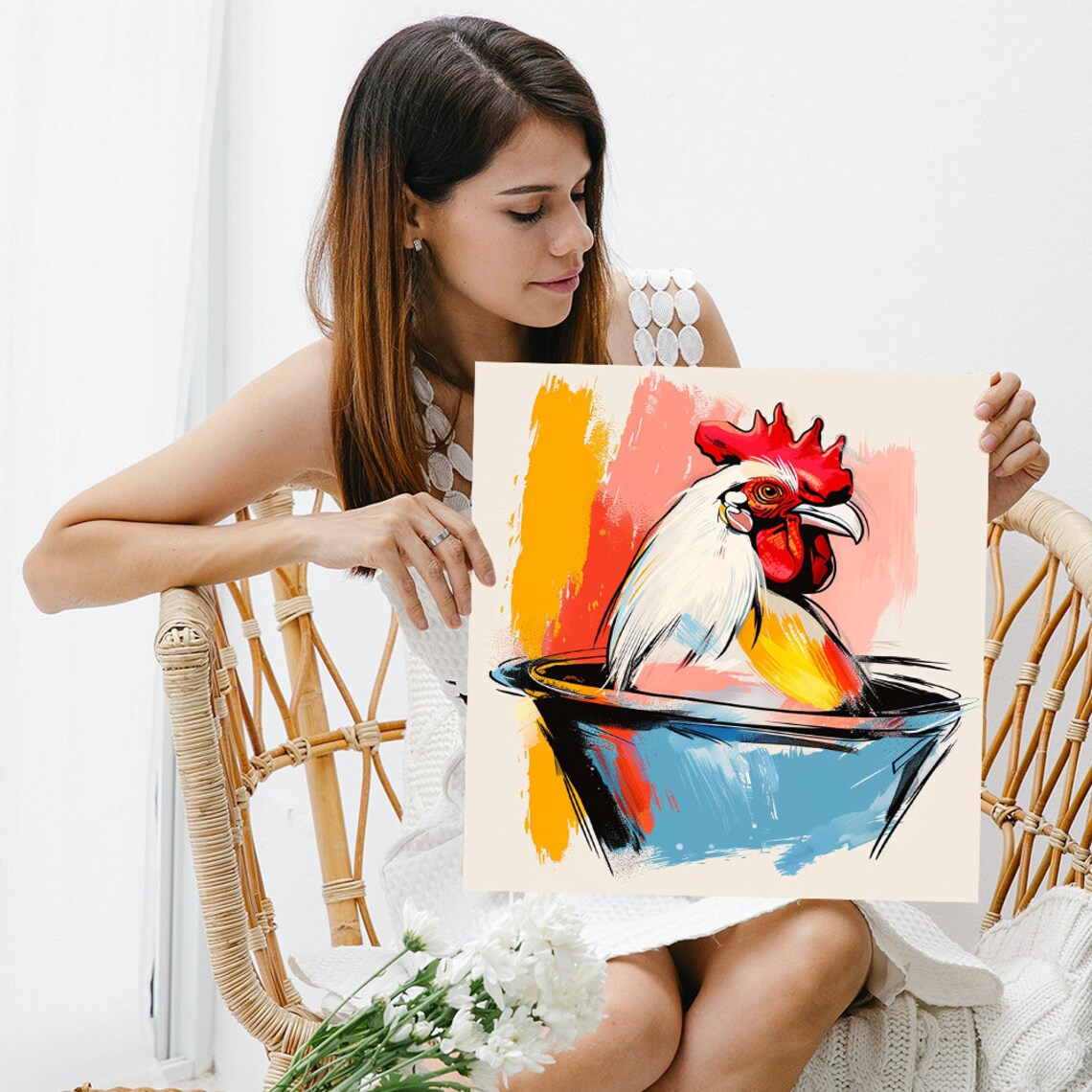 Rooster Art Print, Rustic Kitchen and Dining Decor - Image 3