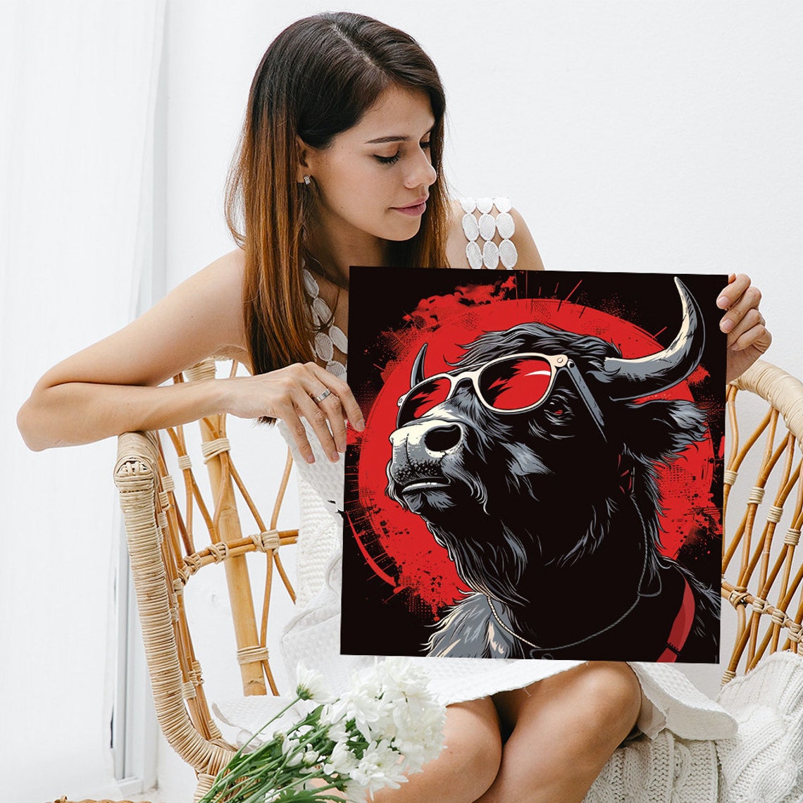 Cool Bull Sunglasses Red Sun Disc Bold Black Urban Wall Art Poster - Image 3