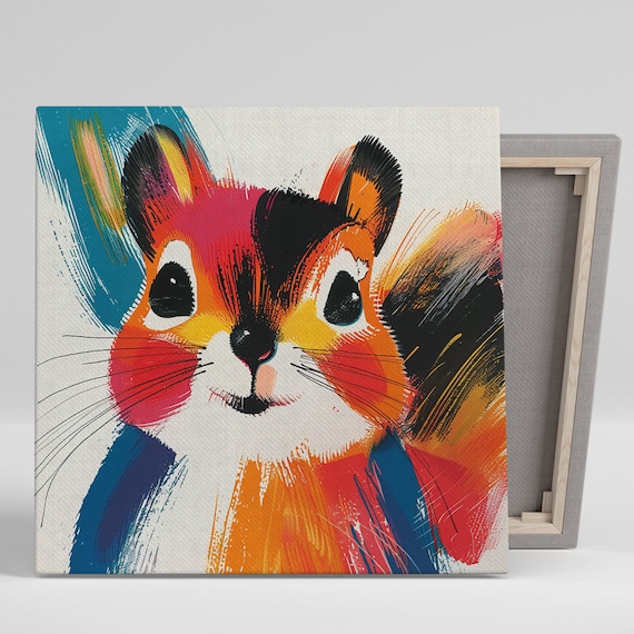 Fox Splash Art Poster, Whimsical Animal Decor