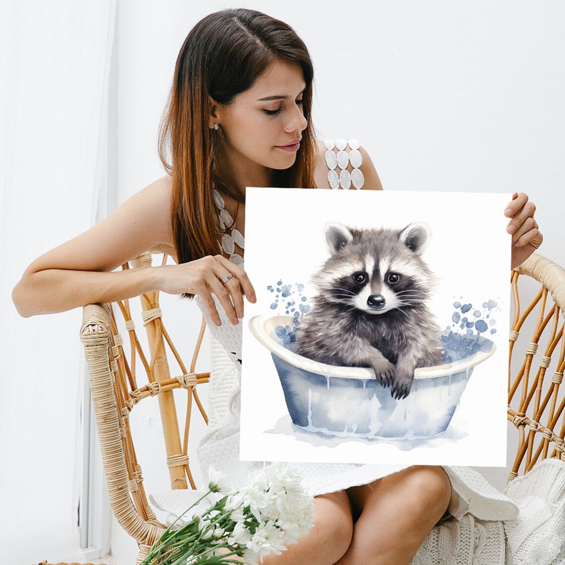 Raccoon Bathtub Bandit Art Print, Bathroom Decor - Image 3