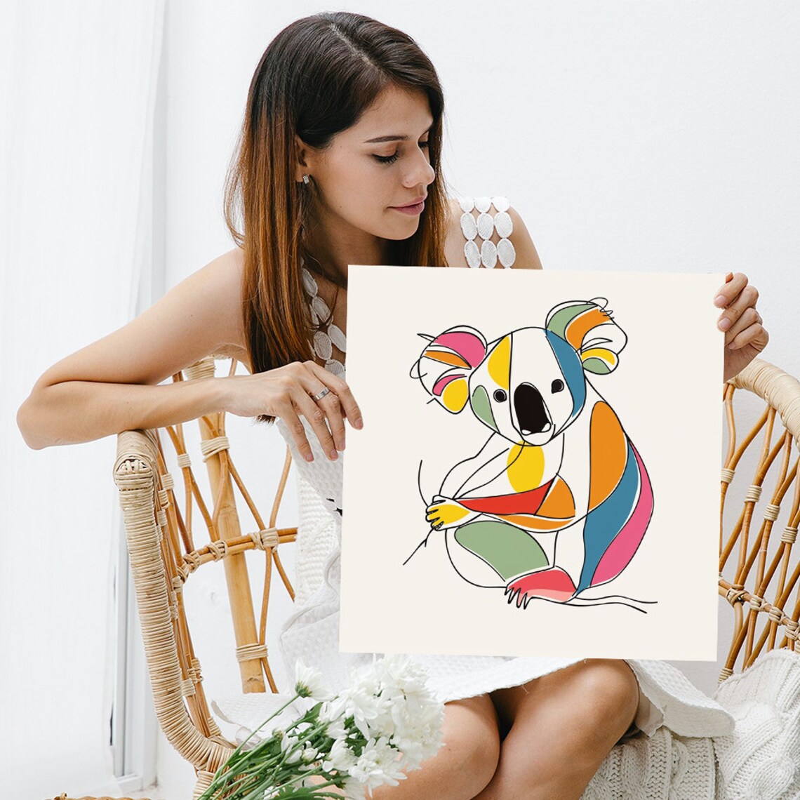 Colorful Koala Kaleidoscope Art Print, Abstract Animal Decor - Image 3
