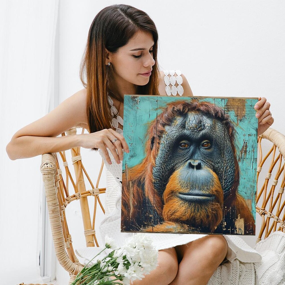 Orangutan Contemporary Nature Decor Poster Print - Image 3