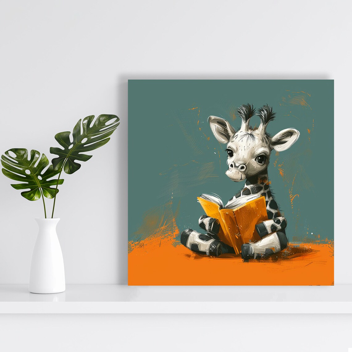 Giraffe Whimsy Art Print, Modern Minimalist Nursery - Image 2