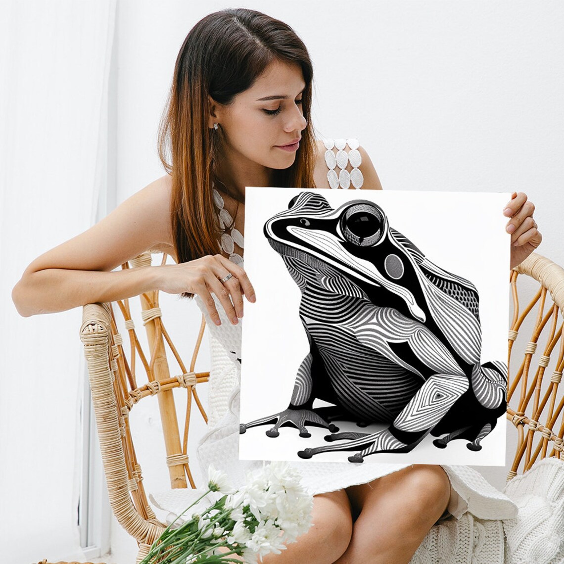 Frog Abstract Minimalist Art Print, Living Room Decor - Image 3